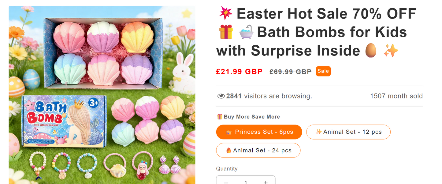 Kids Bath Bombs with Surprise Inside – Magic Color Bath Set